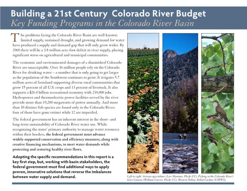 Key Funding Programs in the Colorado River Basin