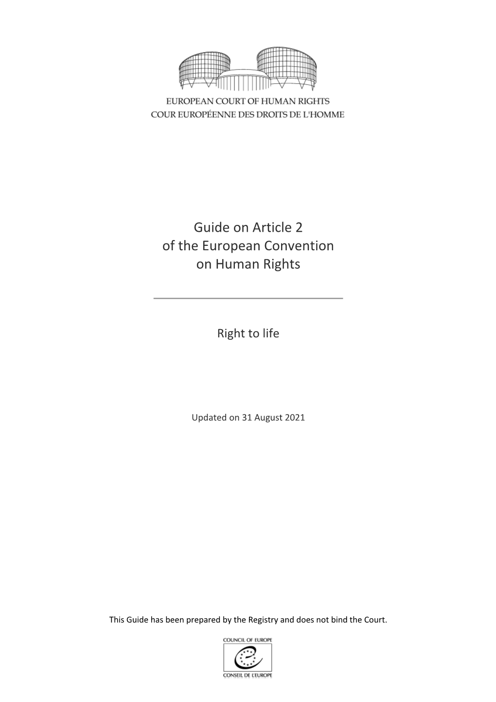 Guide on Article 2 of the European Convention on Human Rights