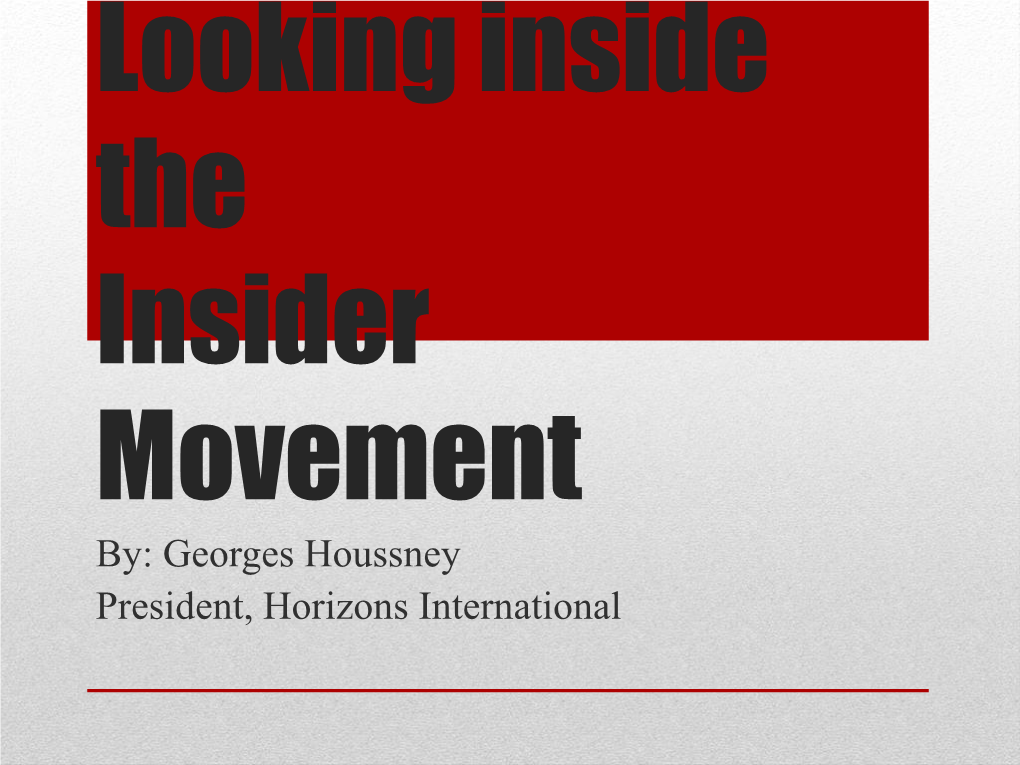 Insider Movement