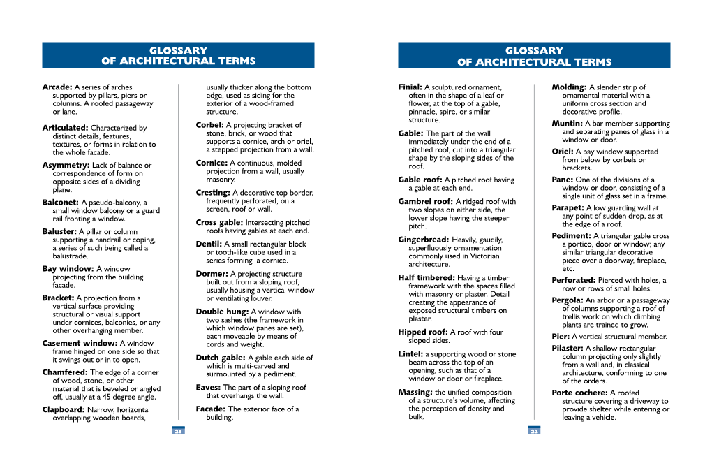 Glossary of Architectural Terms of Architectural Terms