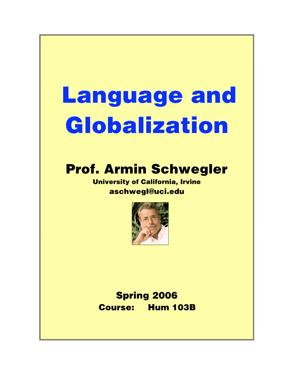 Language and Globalization