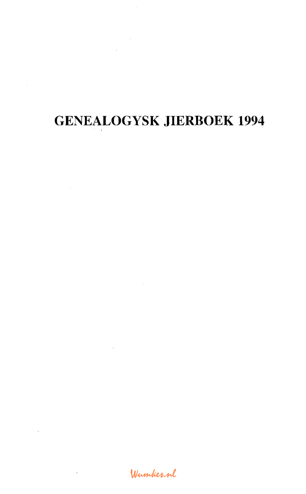 Genealogysk Jierboek 1994