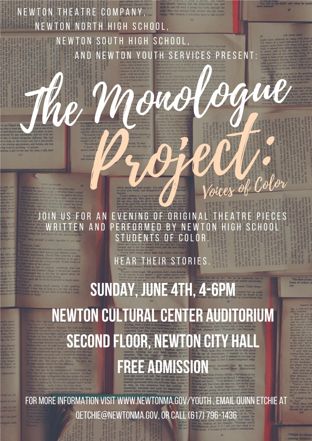 Sunday, June 4Th, 4-6Pm Newton Cultural Center Auditorium Second Floor, Newton City Hall Free Admission