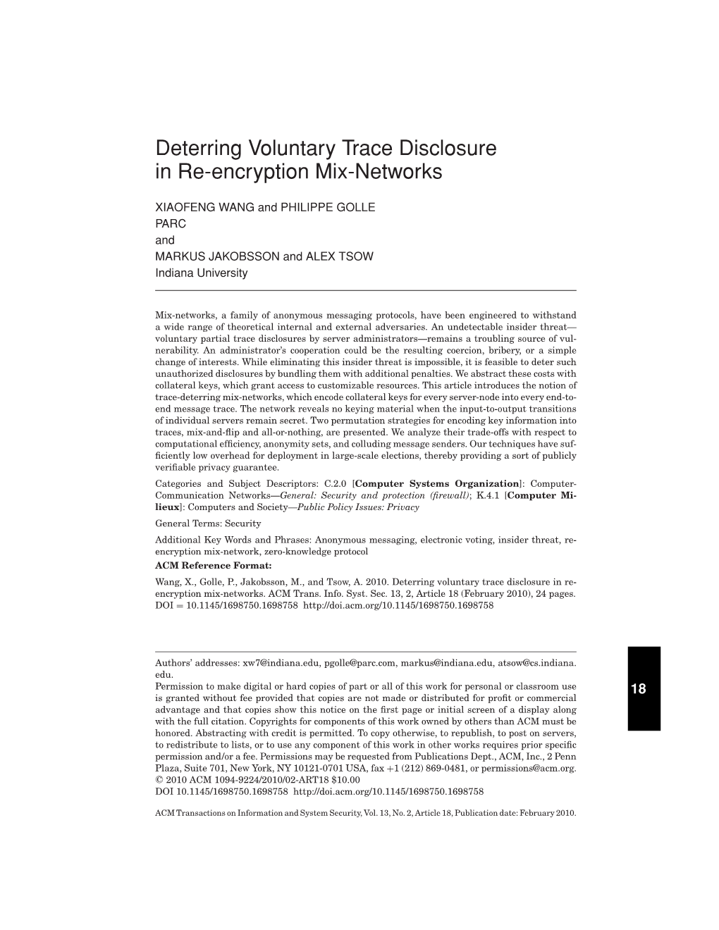 Deterring Voluntary Trace Disclosure in Re-Encryption Mix-Networks