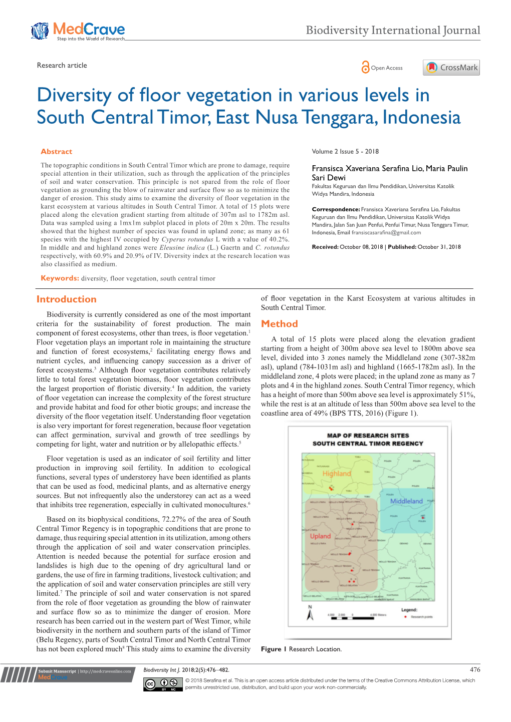 Diversity of Floor Vegetation in Various Levels in South Central Timor, East Nusa Tenggara, Indonesia