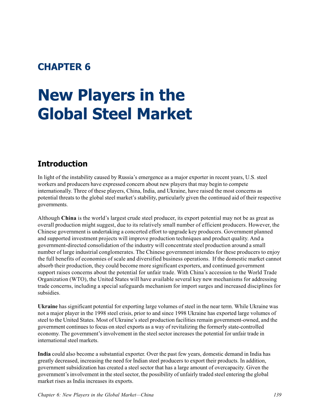 New Players in the Global Steel Market