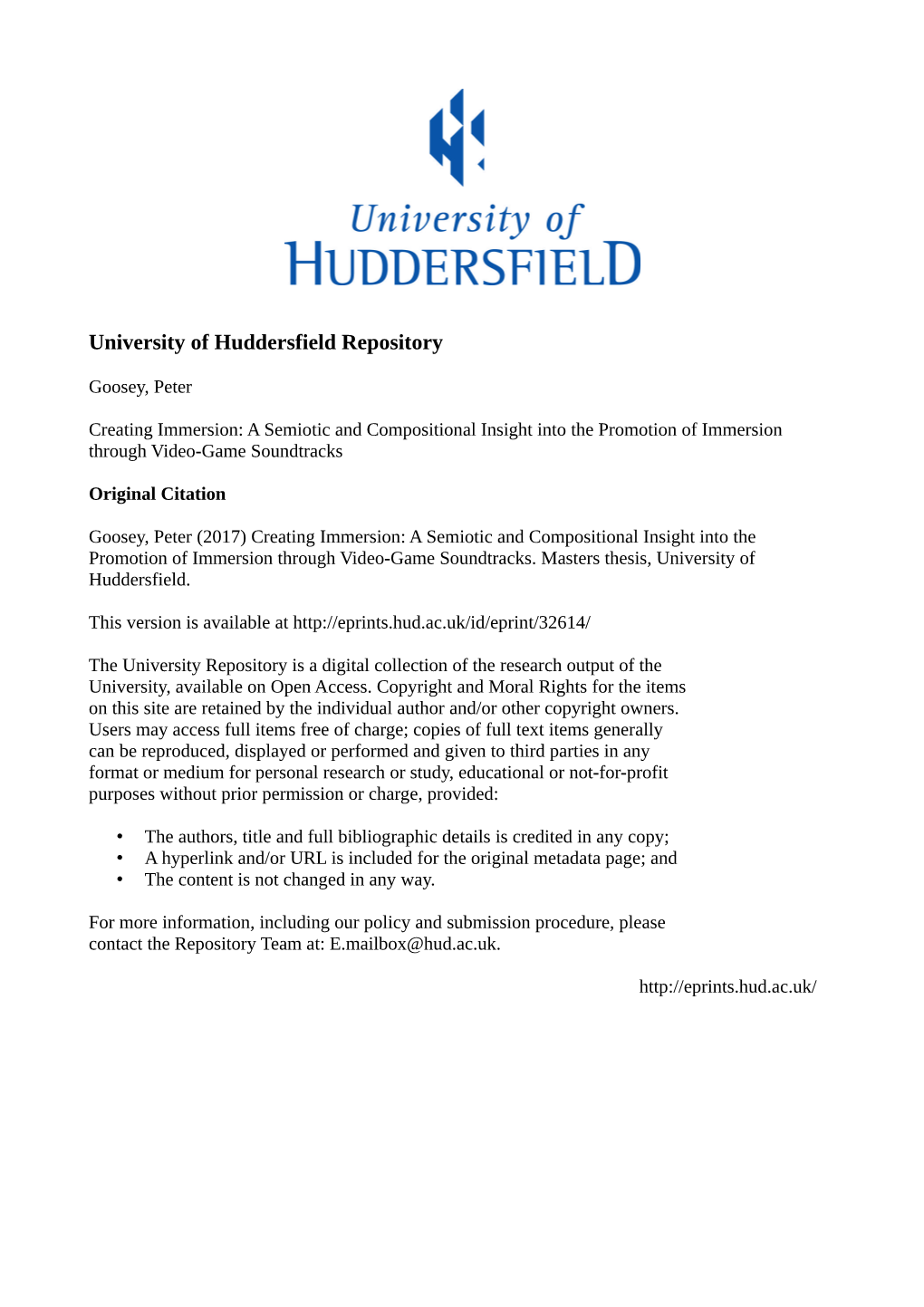 University of Huddersfield Repository