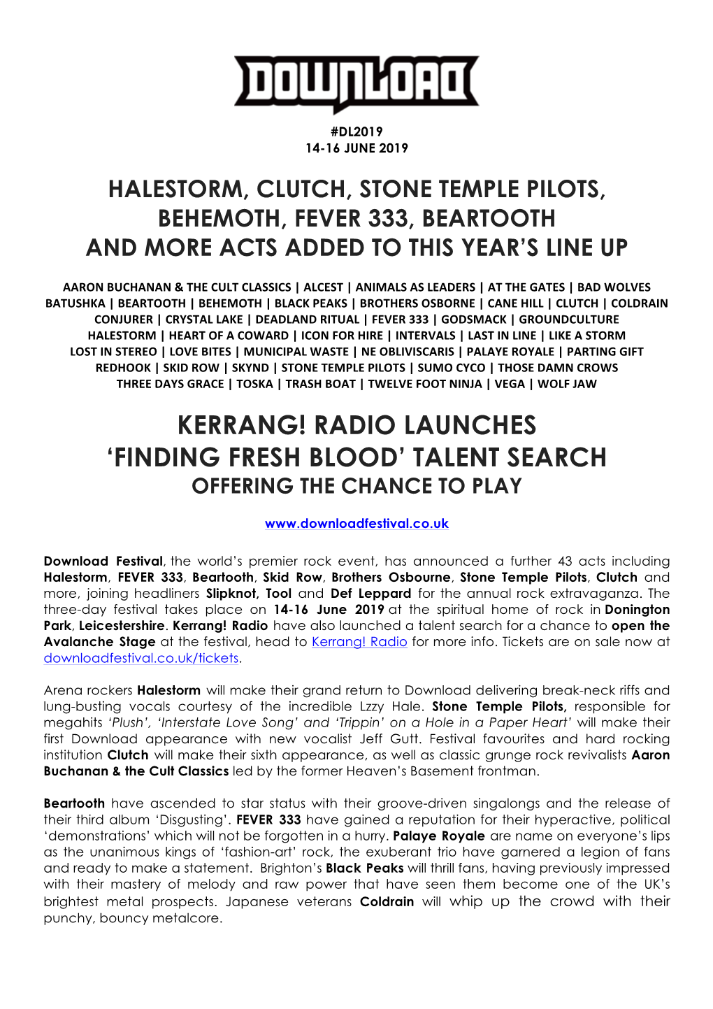 Kerrang! Radio Launches ‘Finding Fresh Blood’ Talent Search Offering the Chance to Play