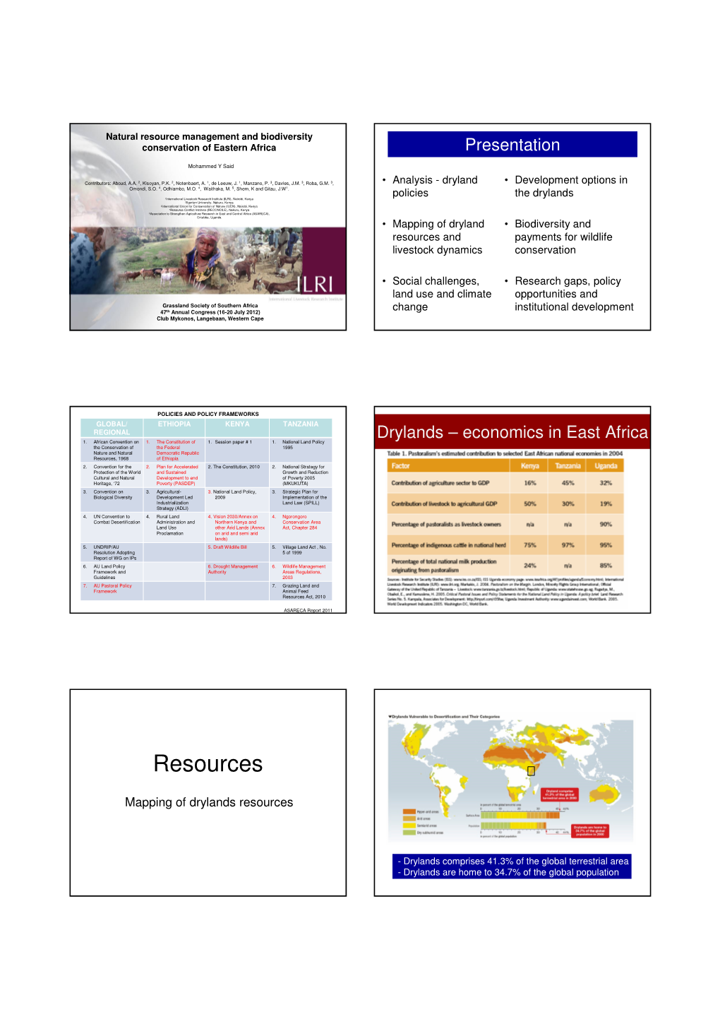 Resources and Payments for Wildlife Livestock Dynamics Conservation