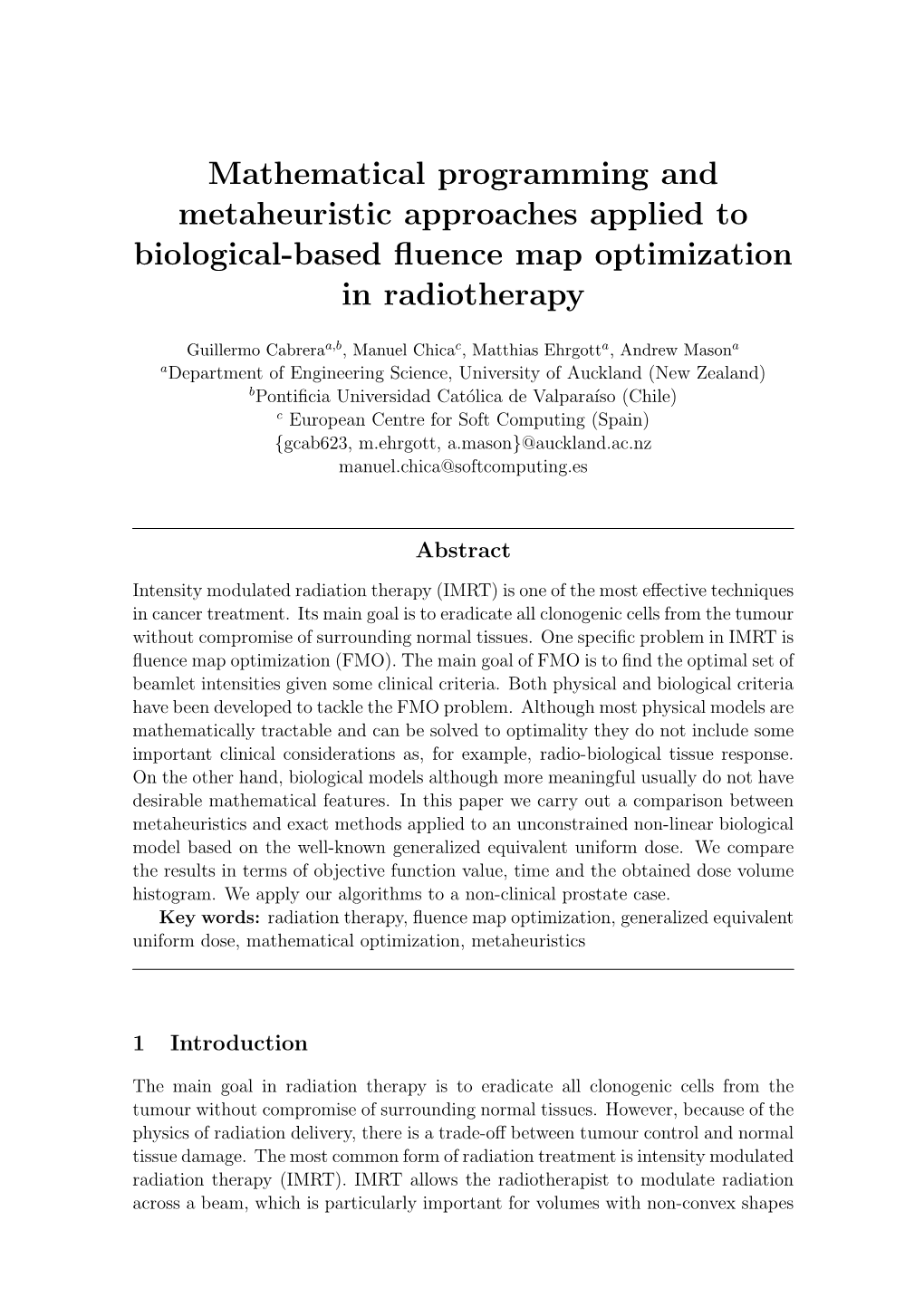 Mathematical Programming and Metaheuristic Approaches Applied to Biological-Based Fluence Map Optimization in Radiotherapy