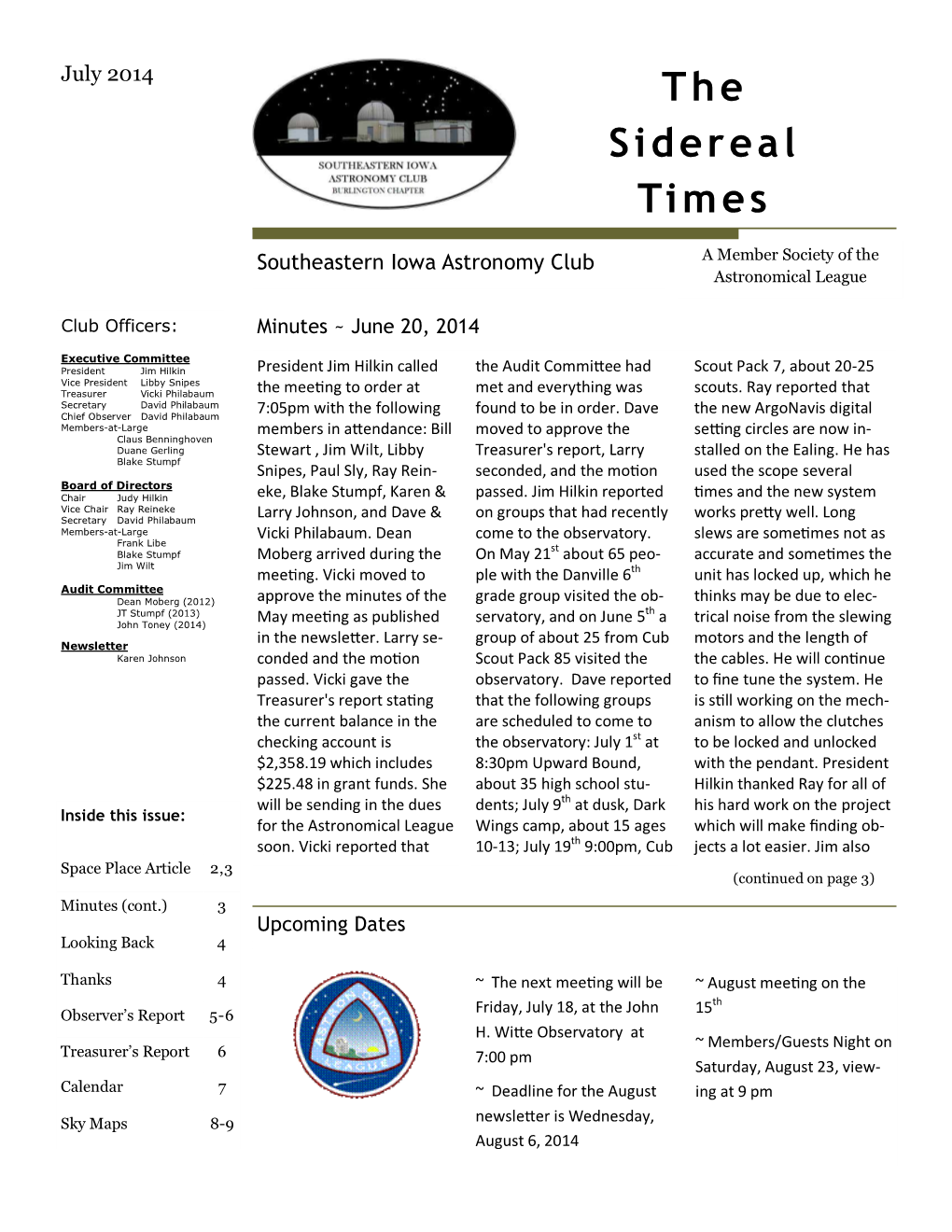 SIAC Newsletter July 2014