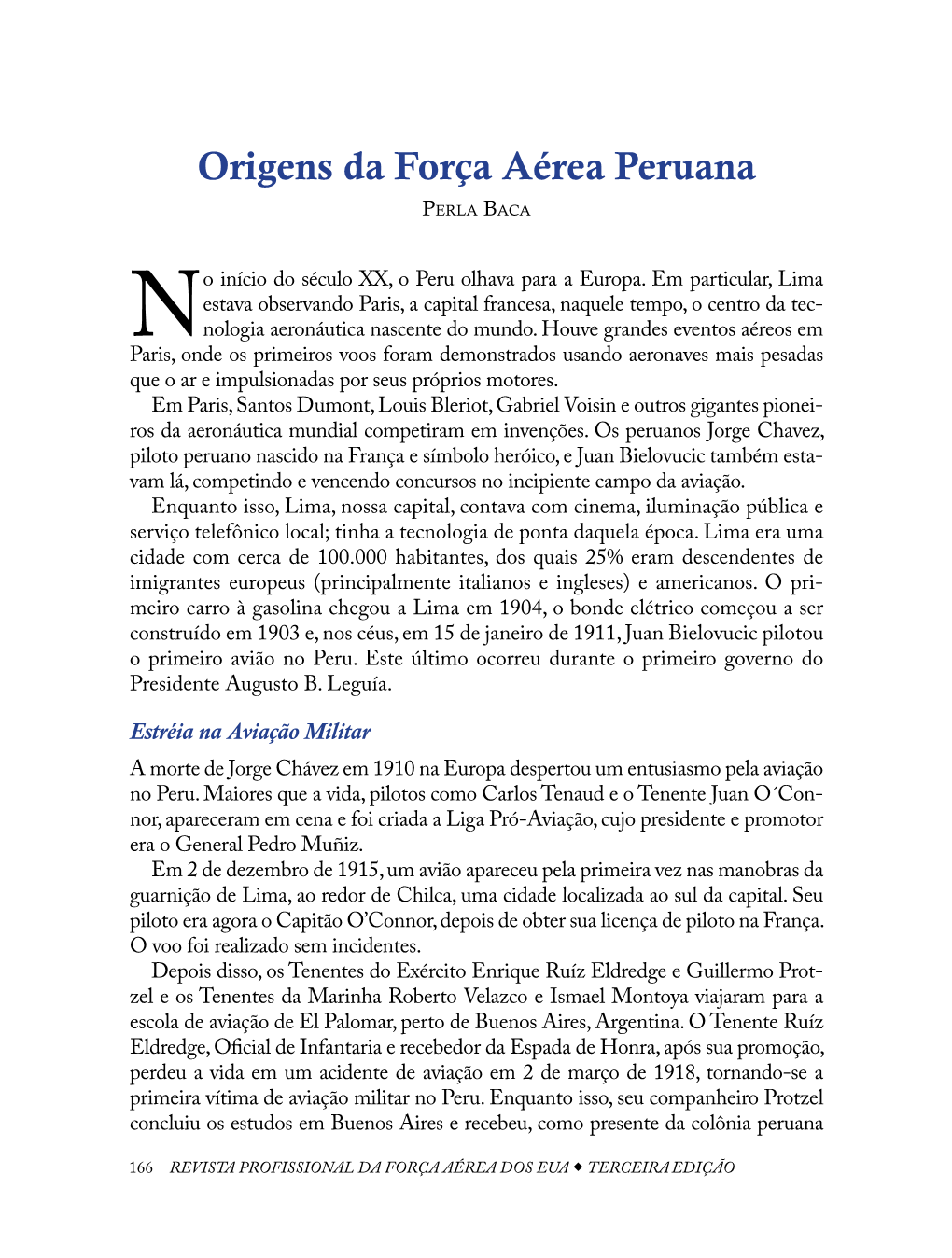 Origens Da Força Aérea Peruana Perla Baca