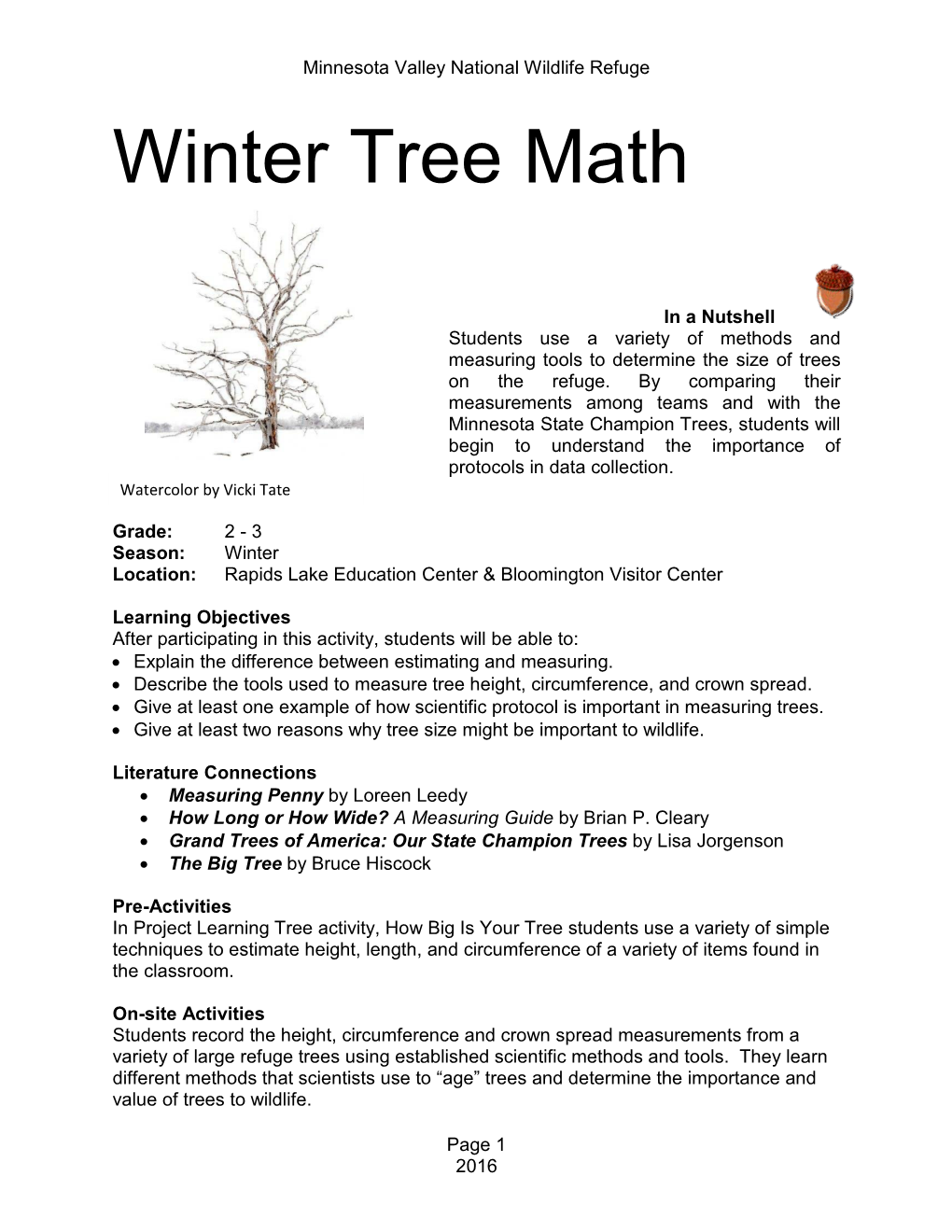 Winter Tree Math