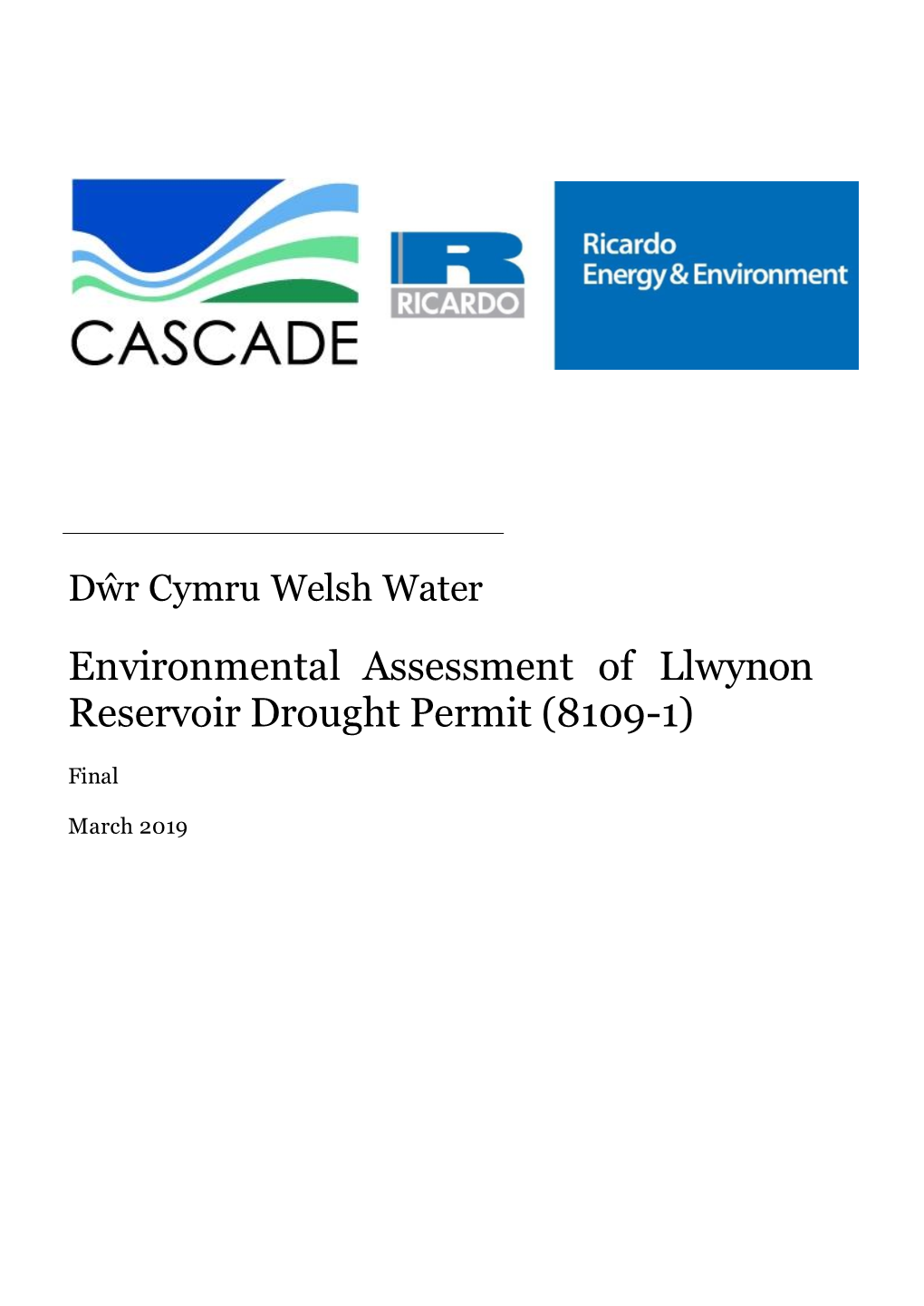 Environmental Assessment of Llwynon Reservoir Drought Permit (8109-1)