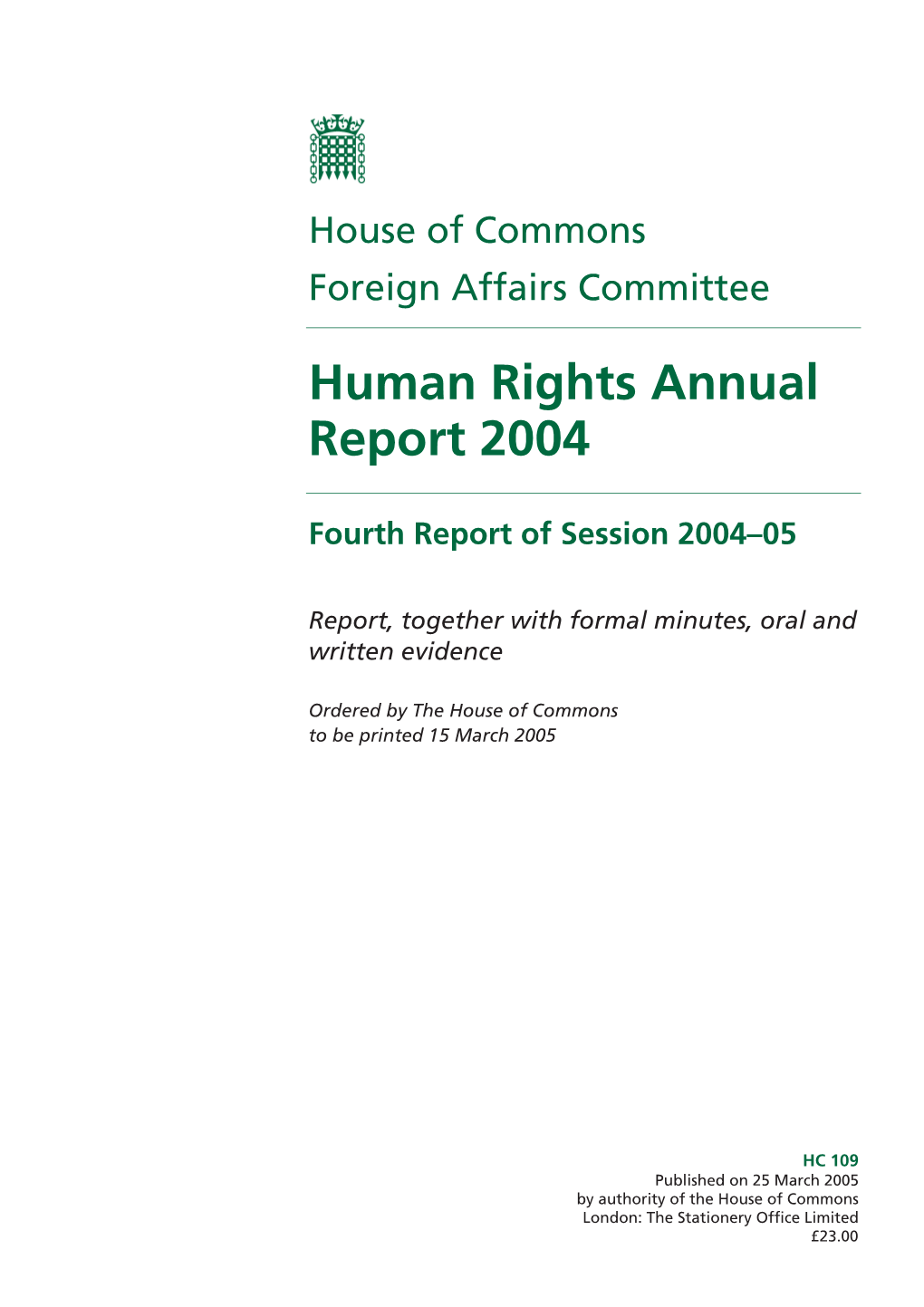 Human Rights Annual Report 2004