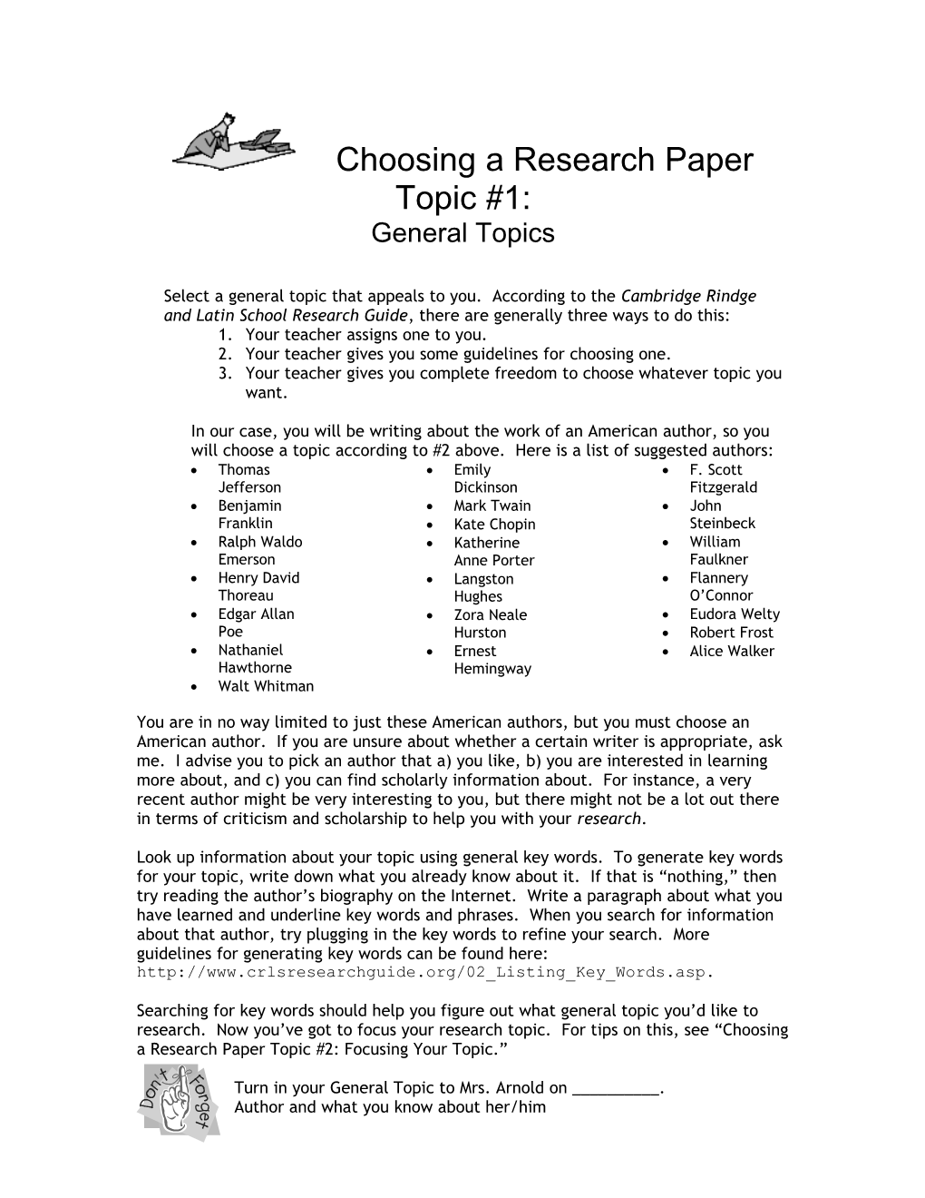 Choosing a Research Paper Topic #1