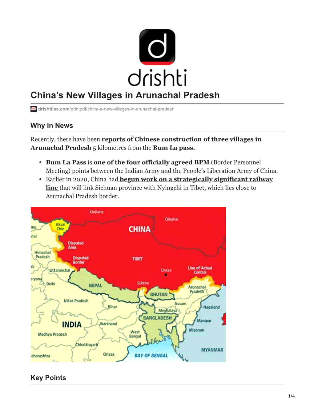 China's New Villages in Arunachal Pradesh