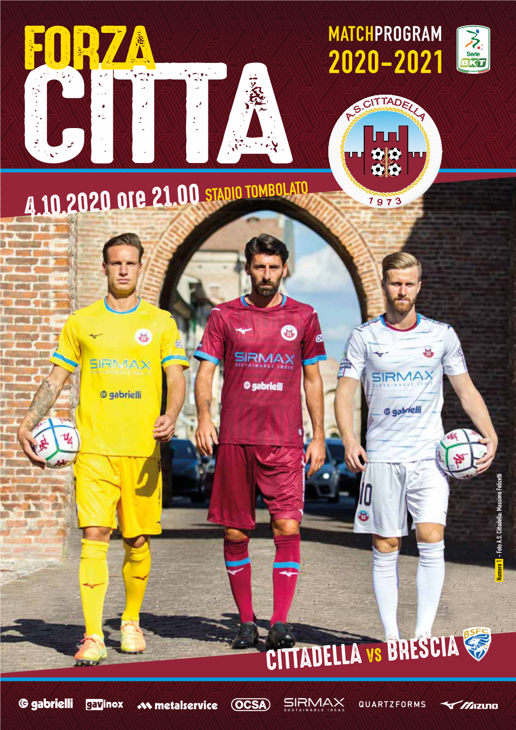 4.10.2020 Ore 21.00 CITTADELLA VS BRESCIA