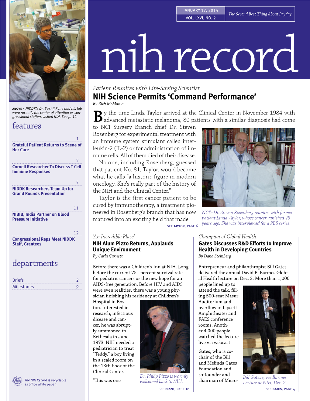 January 17, 2014, NIH Record, Vol. LXVI, No. 2