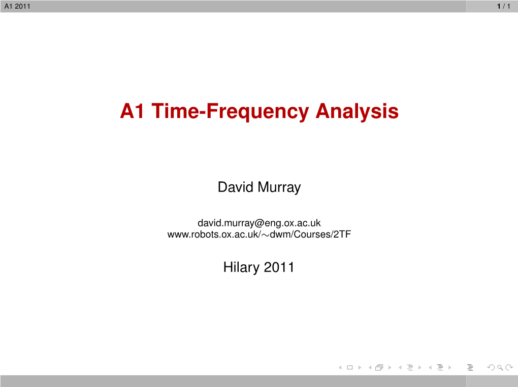 A1 Time-Frequency Analysis