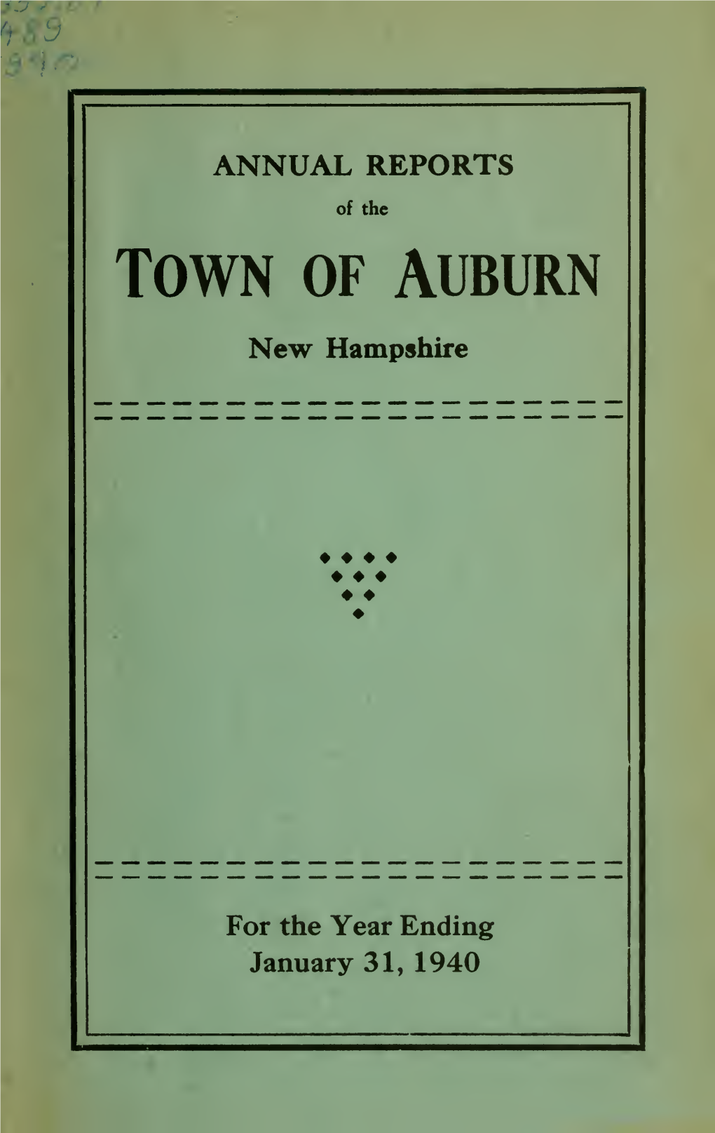 Annual Reports of the Selectmen and Treasurer, the Highway Agent and All