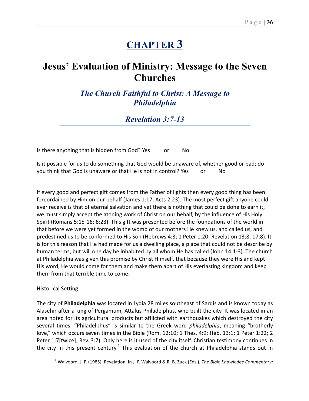 Jesus' Evaluation of Ministry: Message to the Seven Churches