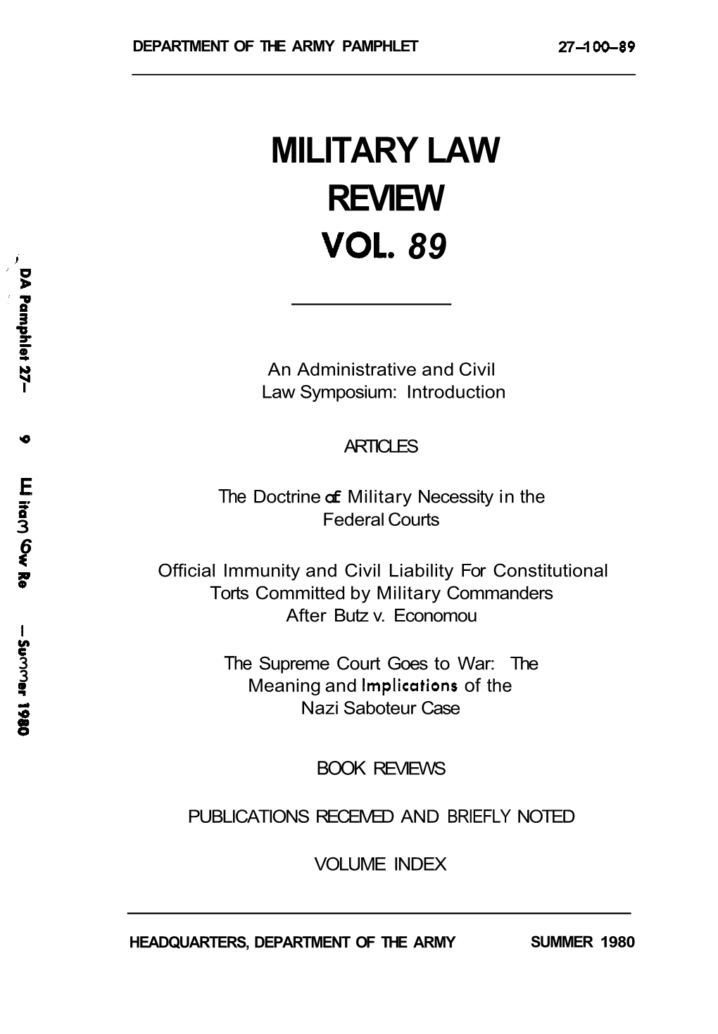 Military Law Review Vol. 89