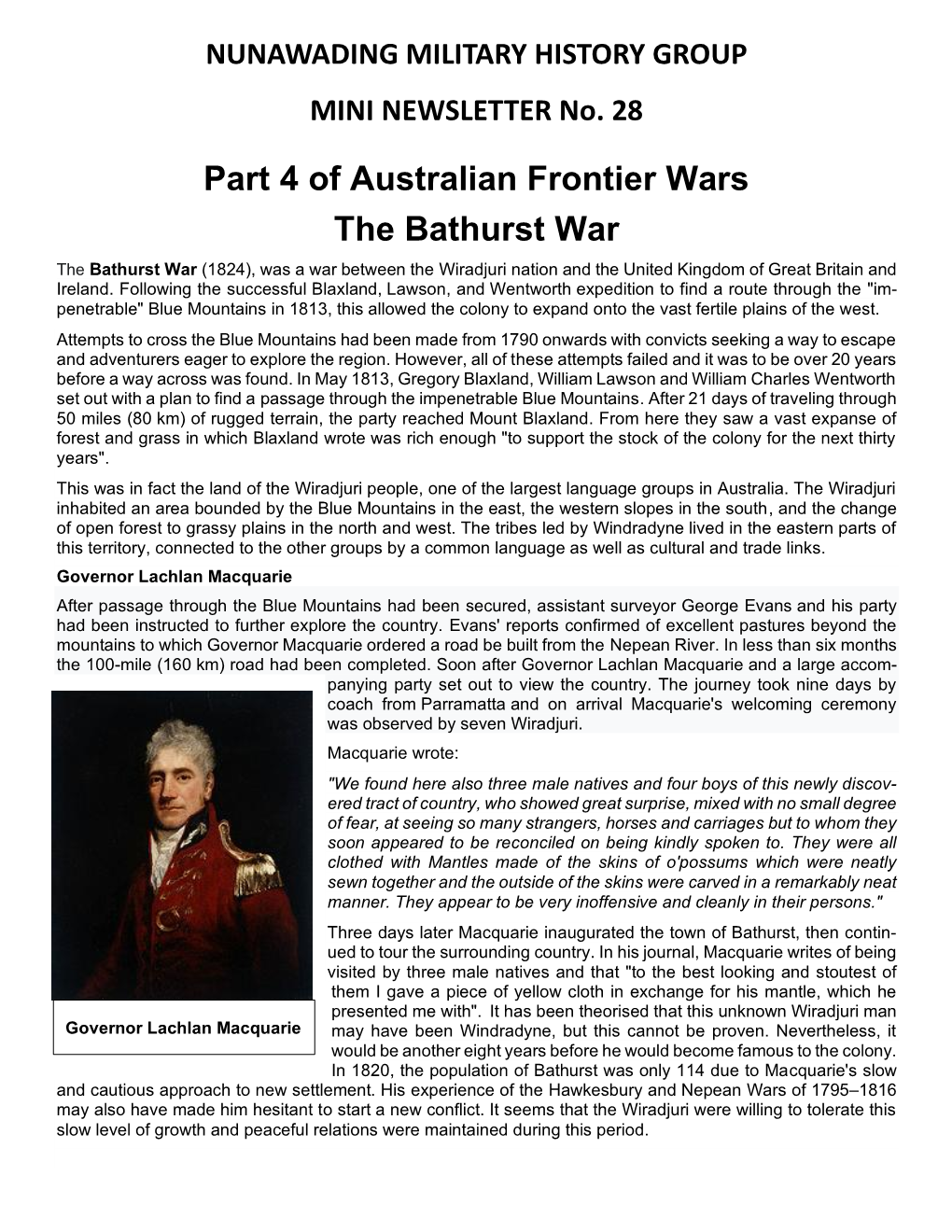 Part 4 of Australian Frontier Wars the Bathurst