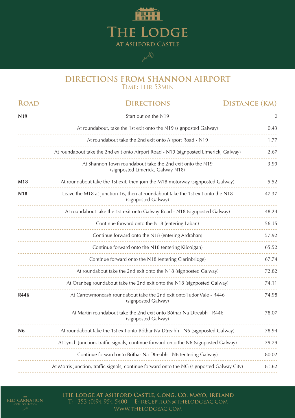 SHANNON AIRPORT Time: 1Hr 53Min