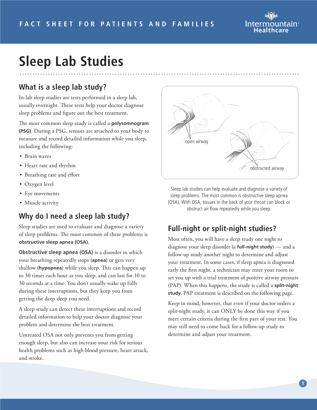 Sleep Lab Studies Fact Sheet