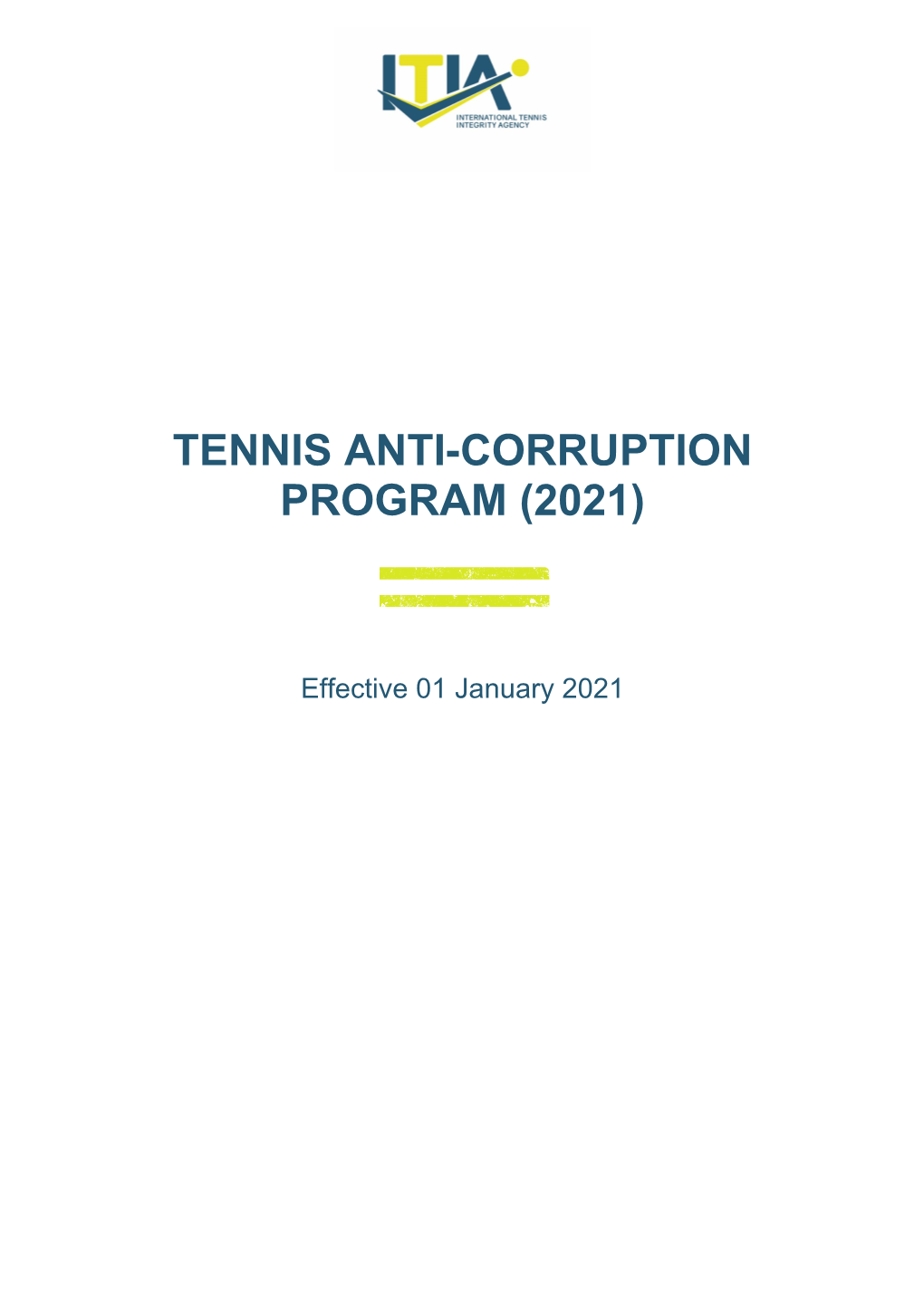 Tennis Anti-Corruption Program (2021)