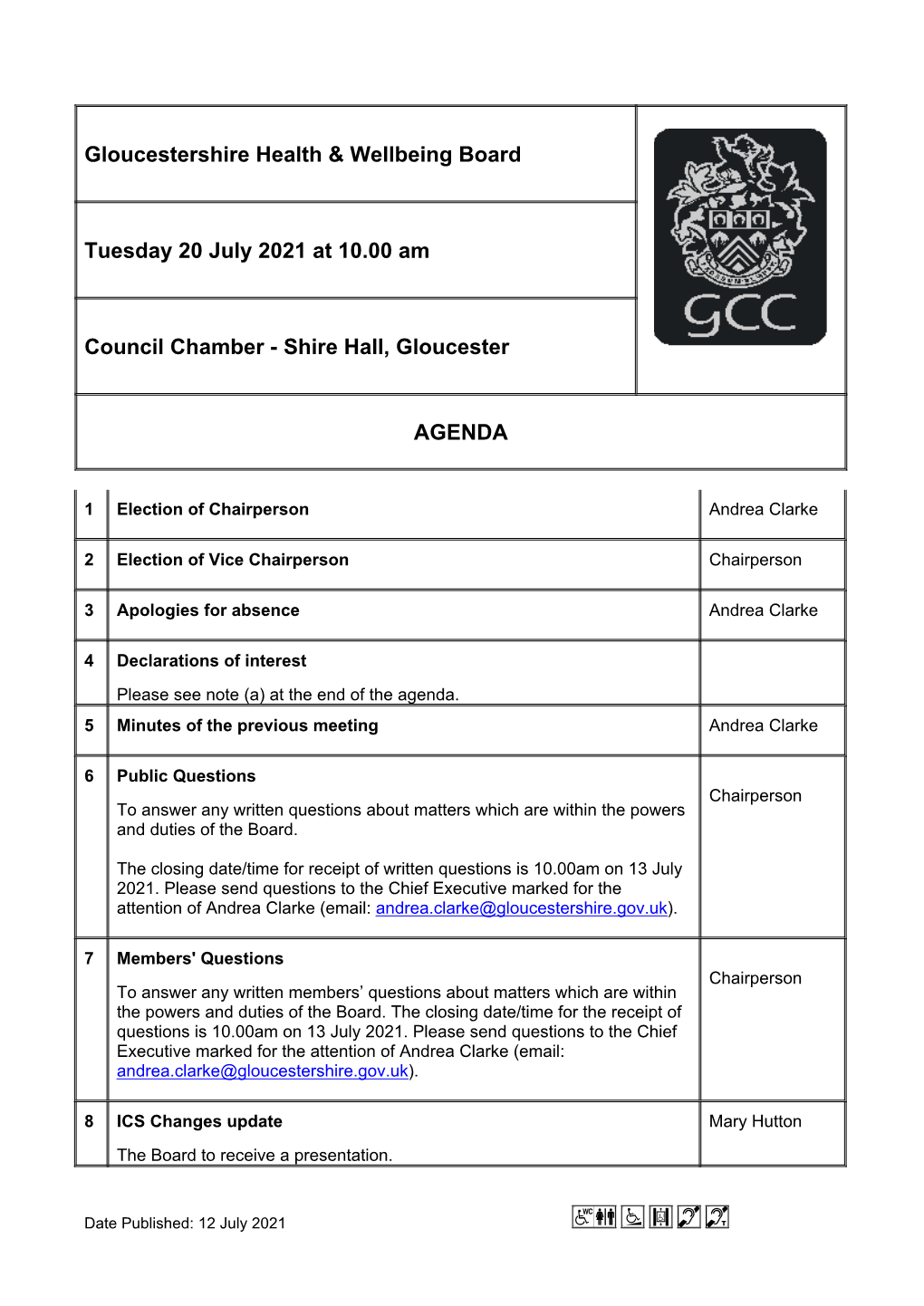 (Public Pack)Agenda Document for Gloucestershire Health & Wellbeing