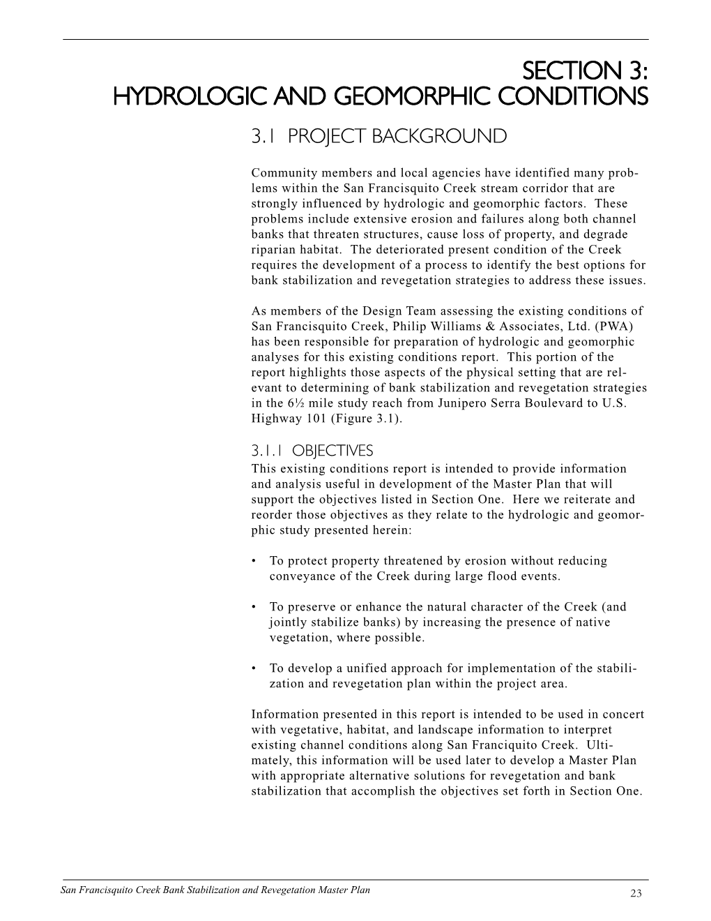 Section 3: Hydrologic and Geomorphic Conditions 3.1 Project Background