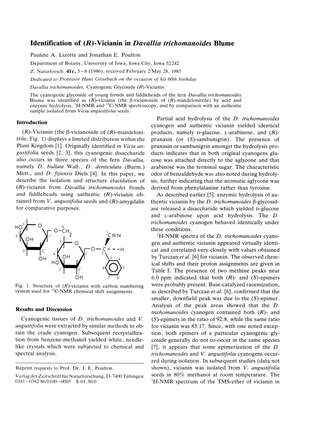 Vicianin in Davallia Trichomanoides Blume