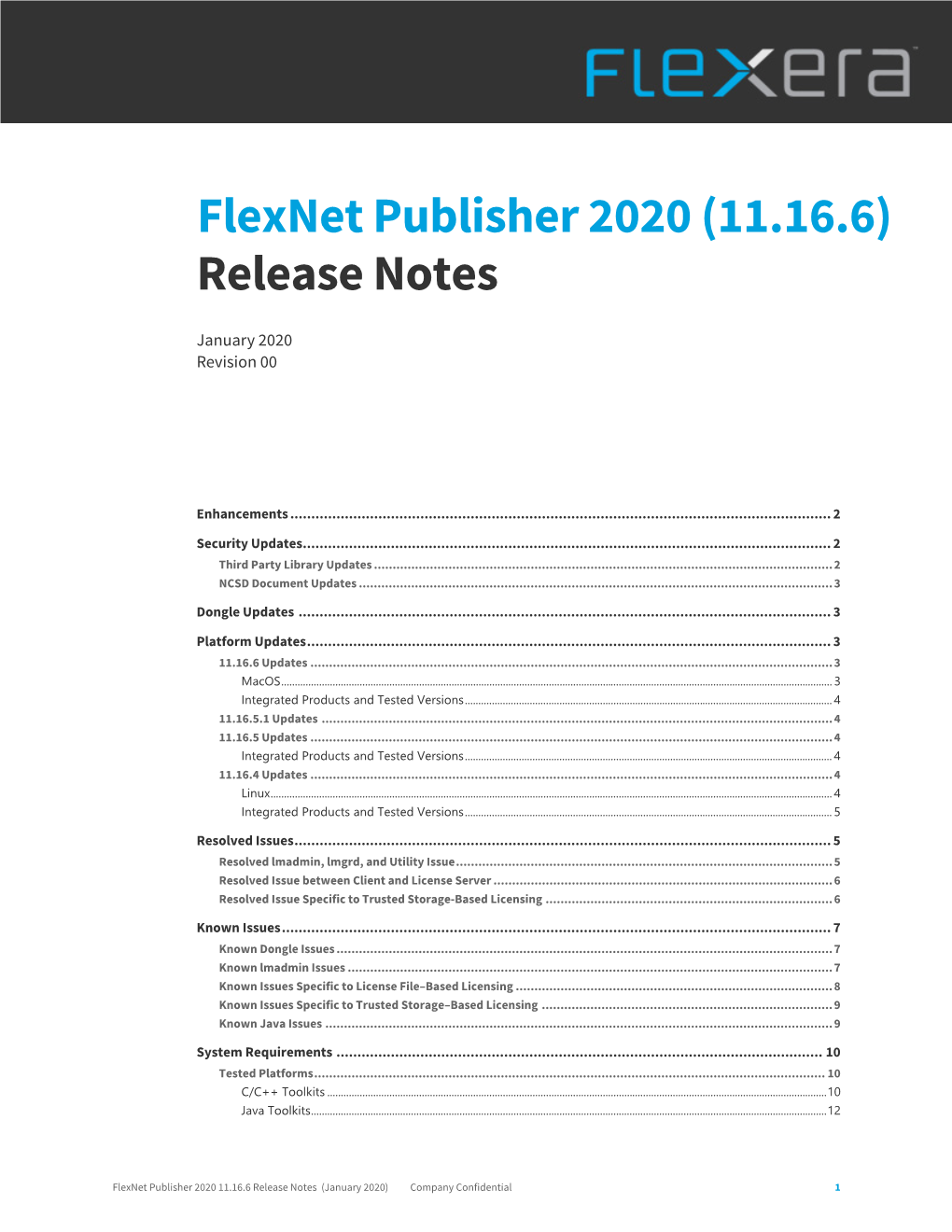 Flexnet Publisher 2020 (11.16.6) Release Notes