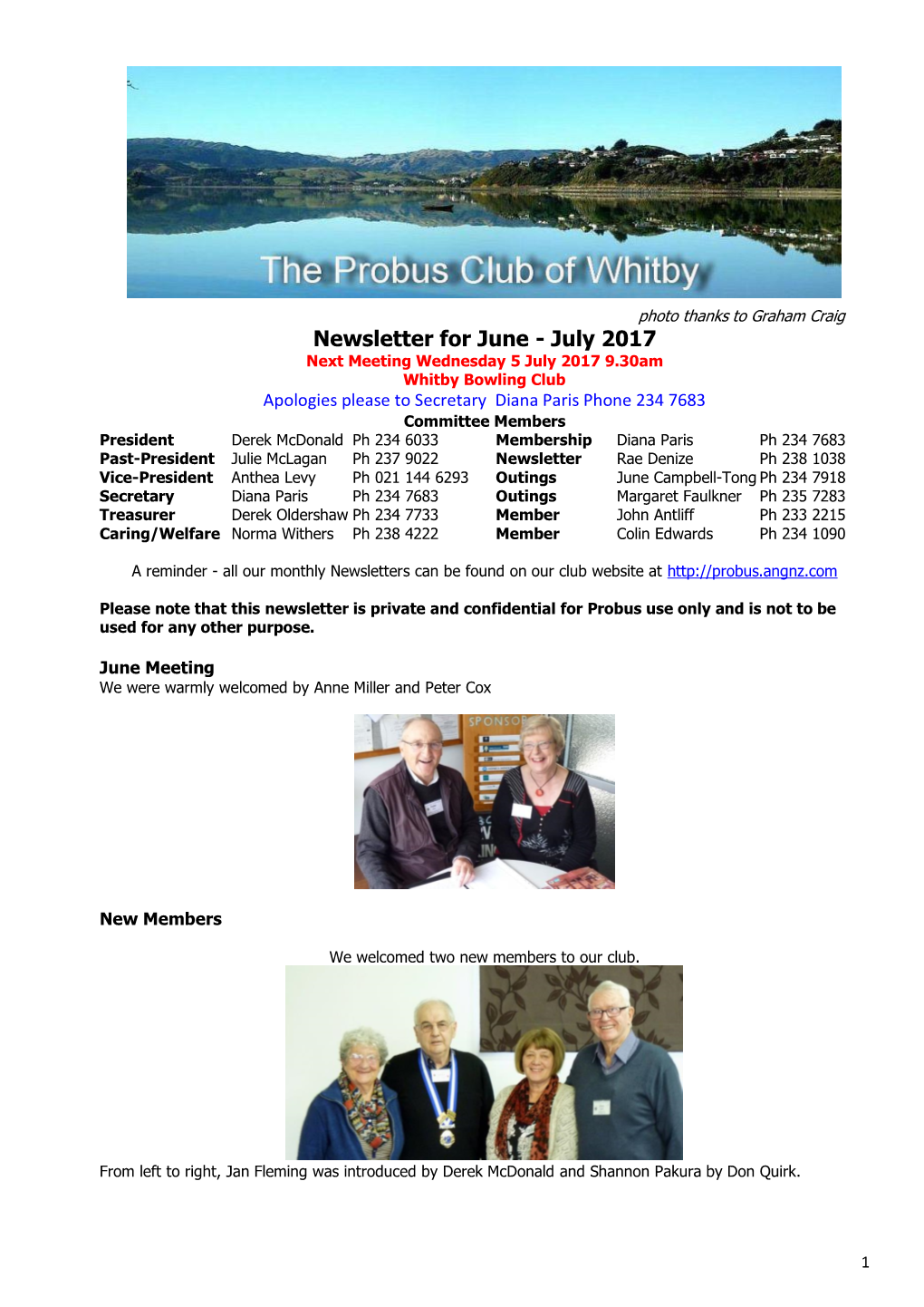 Newsletter for June