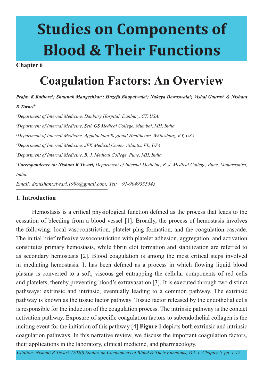 Coagulation Factors: an Overview