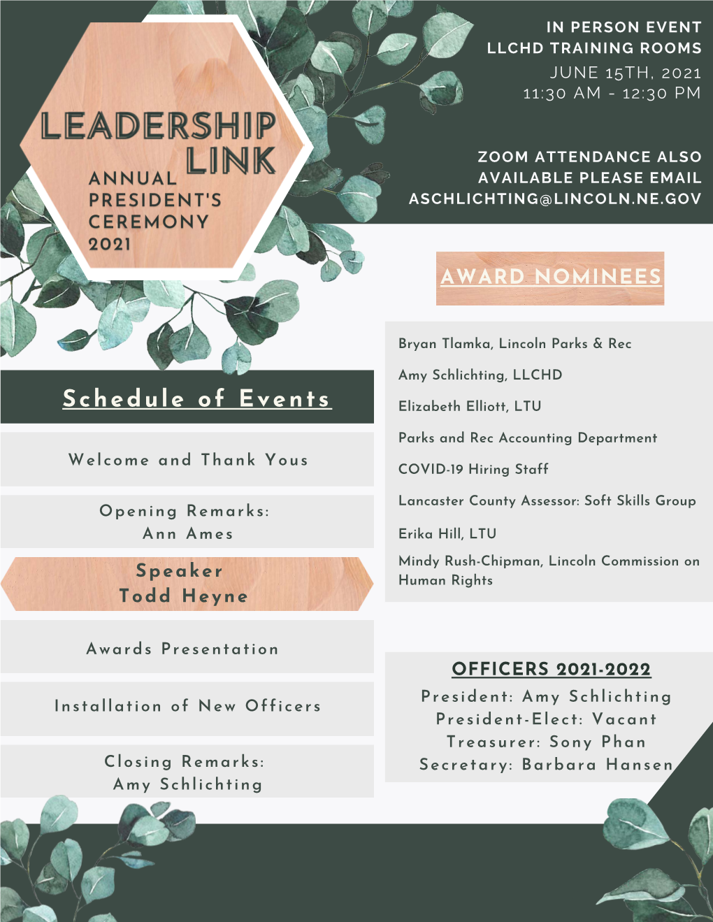 Leadership Link Program Annual Luncheon 2021