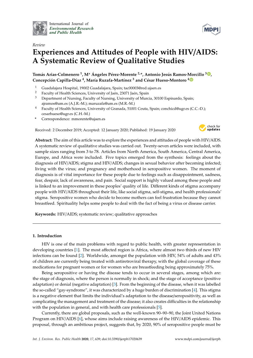 Experiences and Attitudes of People with HIV/AIDS: a Systematic Review of Qualitative Studies