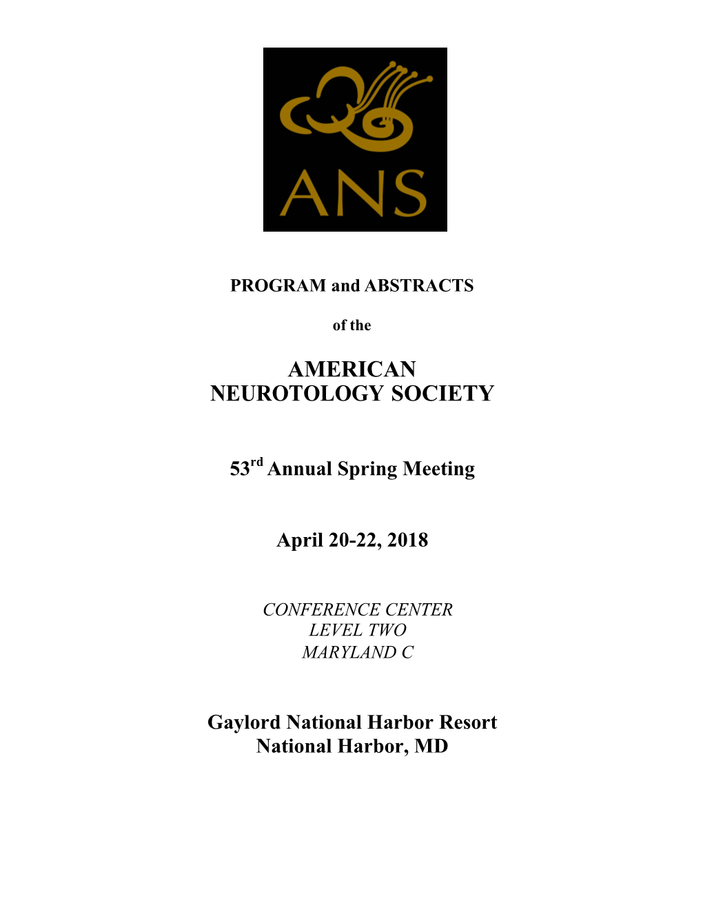 ANS 2018 Spring Program & Abstract Book