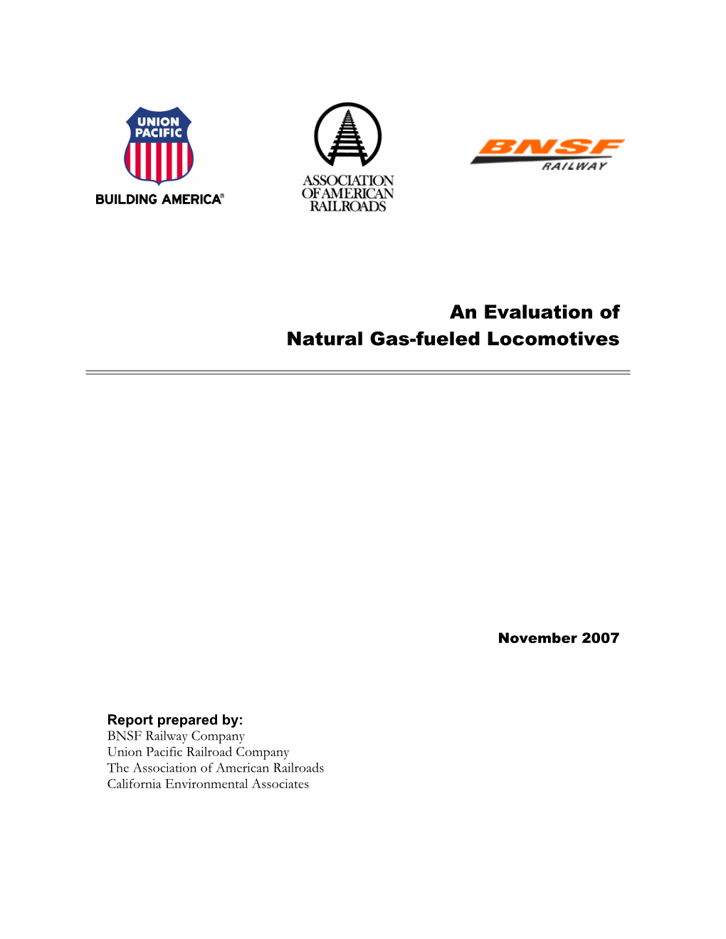 An Evaluation of Natural Gas-Fueled Locomotives