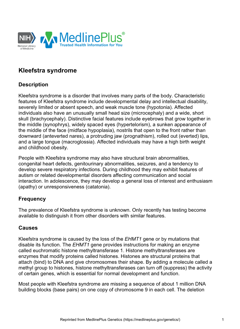 Kleefstra Syndrome