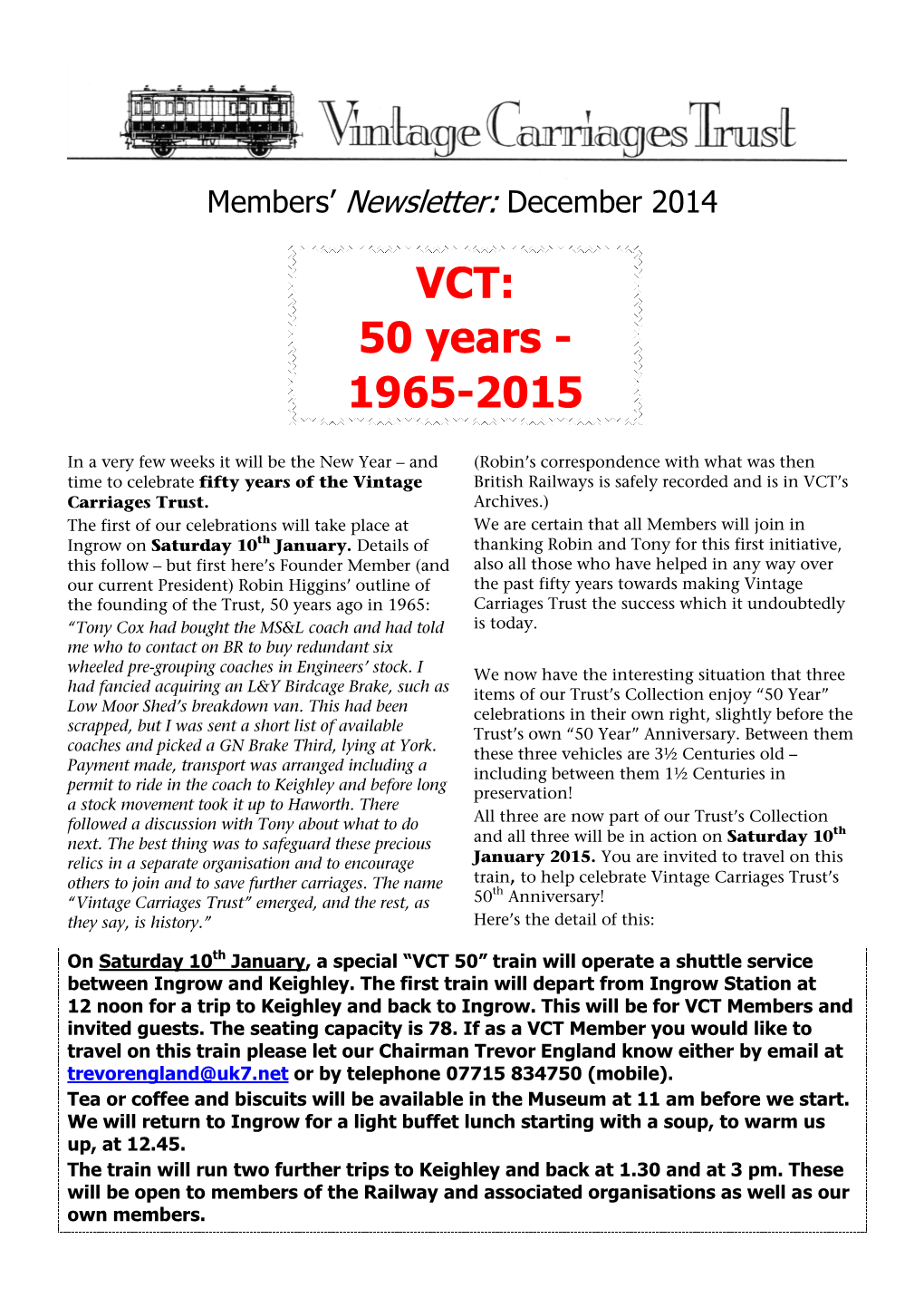 VCT: 50 Years - 1965-2015
