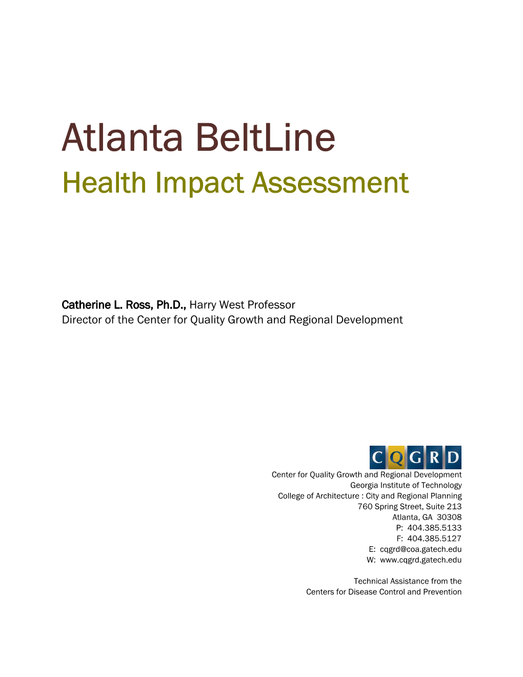 Atlanta Beltline Health Impact Assessment
