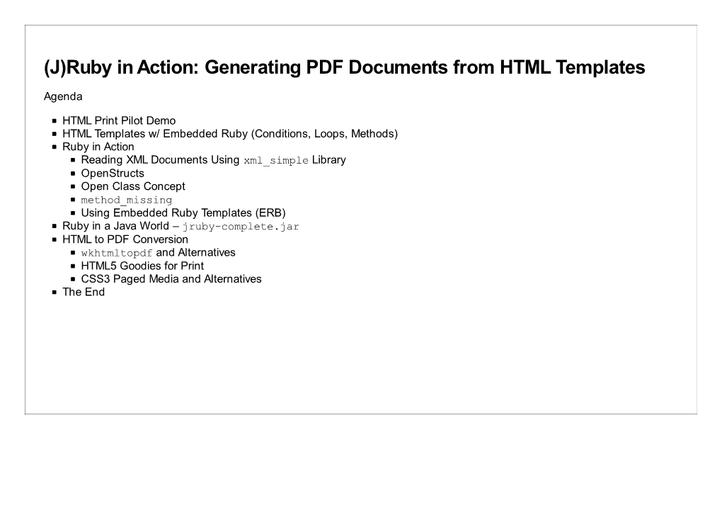 (J)Ruby in Action: Generating PDF Documents from HTML Templates