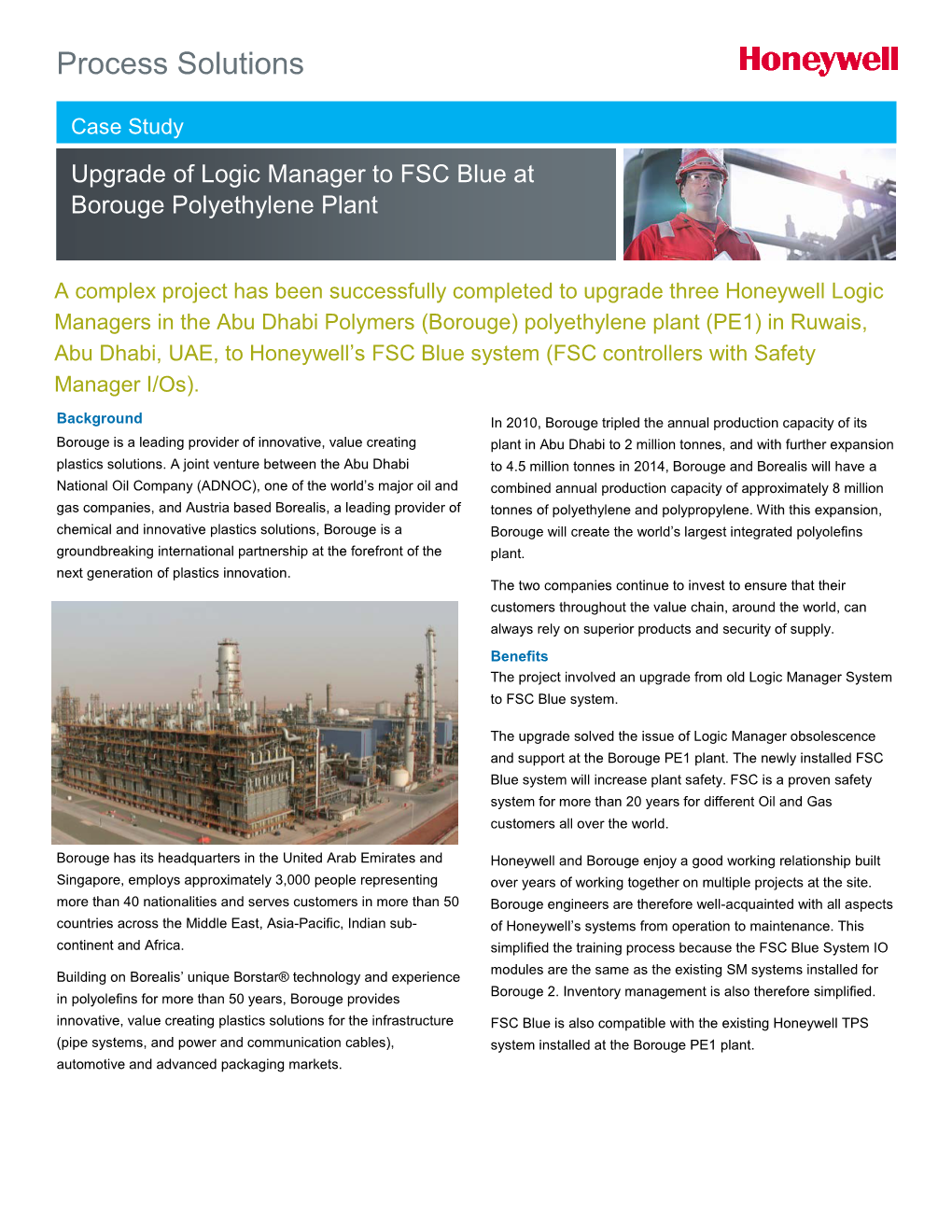 Upgrade of Logic Manager to FSC Blue at Borouge Polyethylene Plant