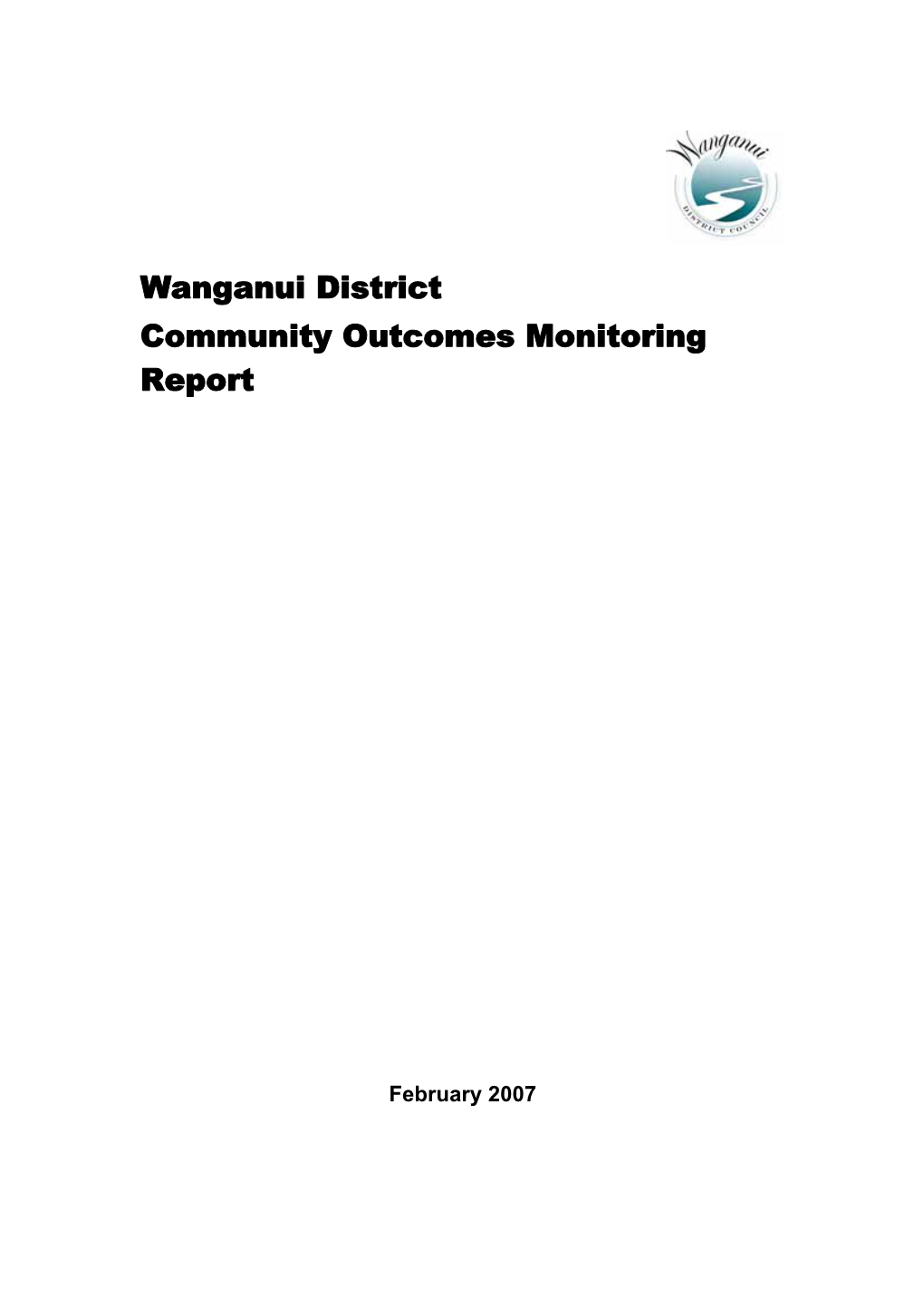 Wanganui District Community Outcomes Monitoring Report