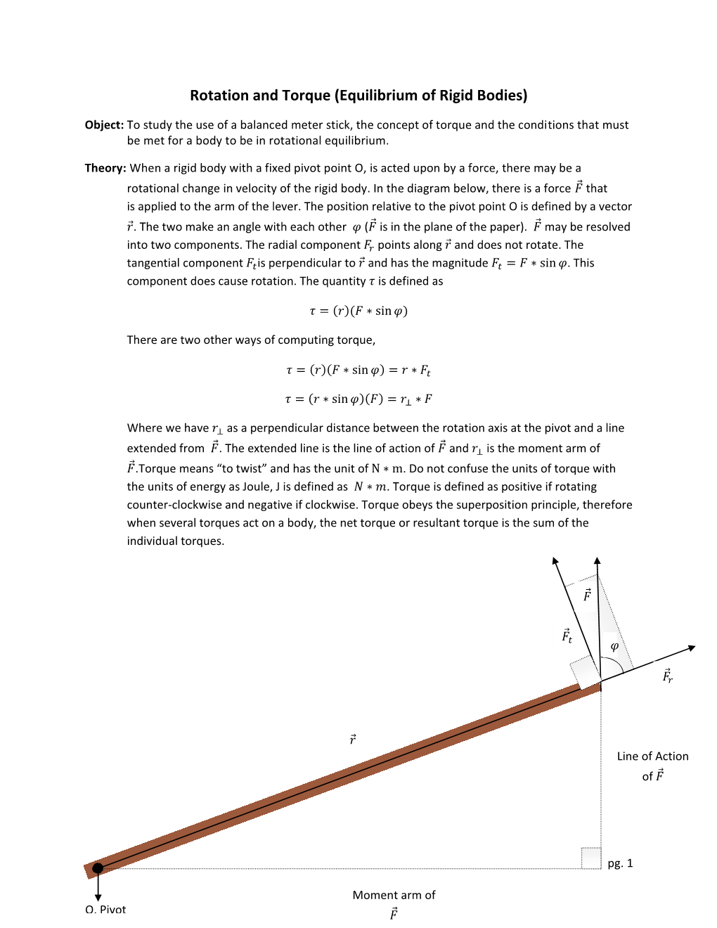 Rotation and Torque (Equilibrium of Rigid Bodies)