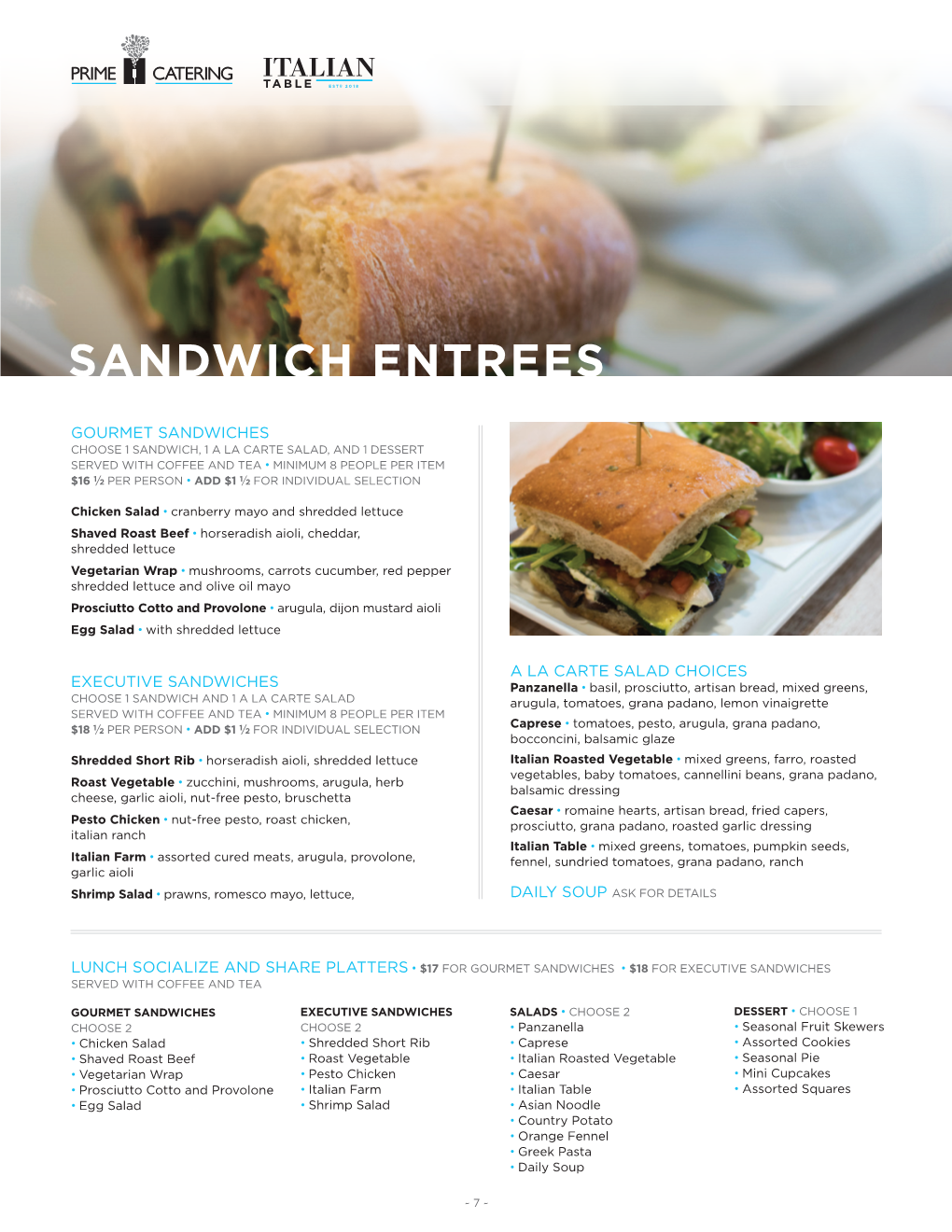 Sandwich Entrees