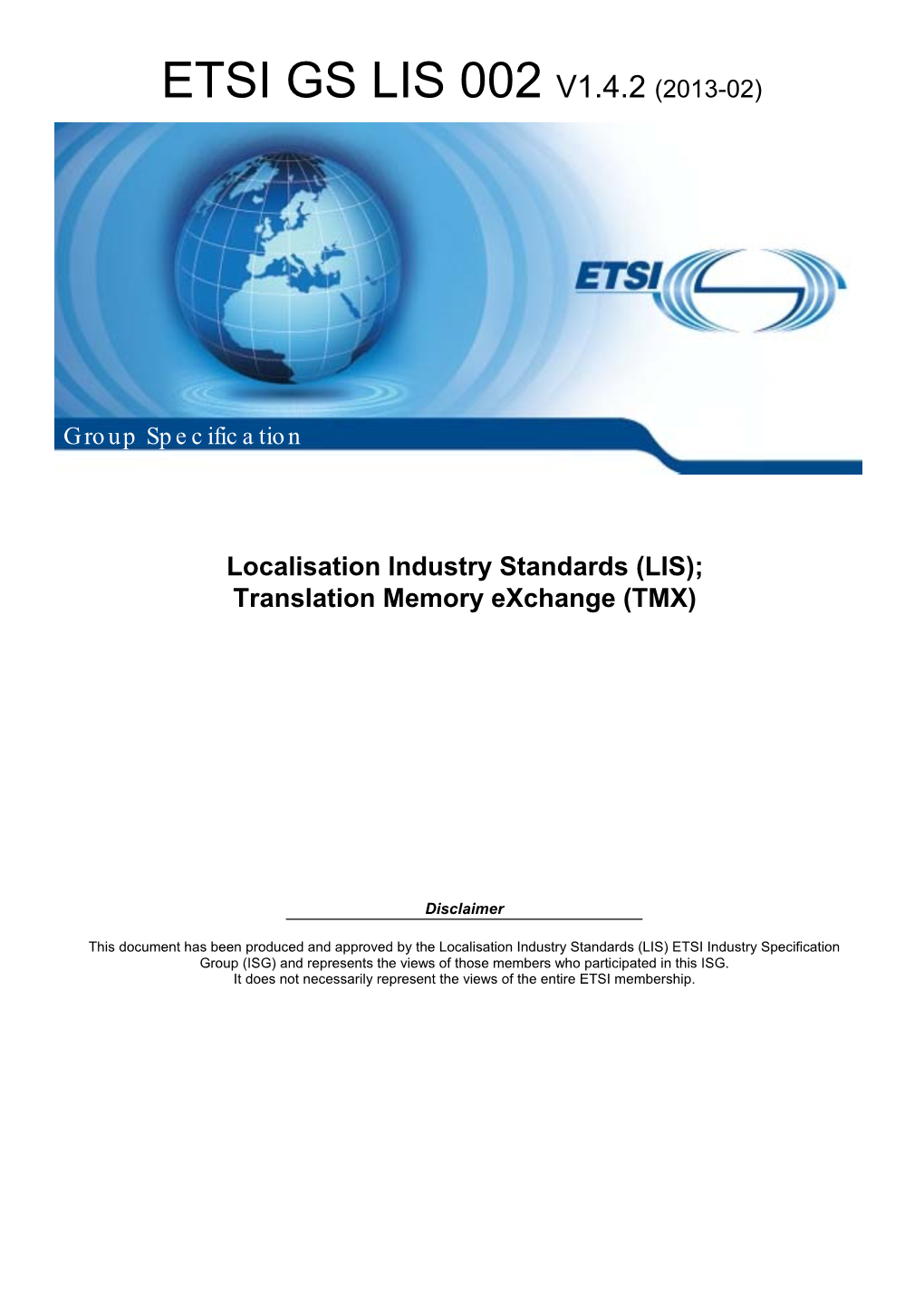 Etsi Gs Lis 002 V1.4.2 (2013-02)